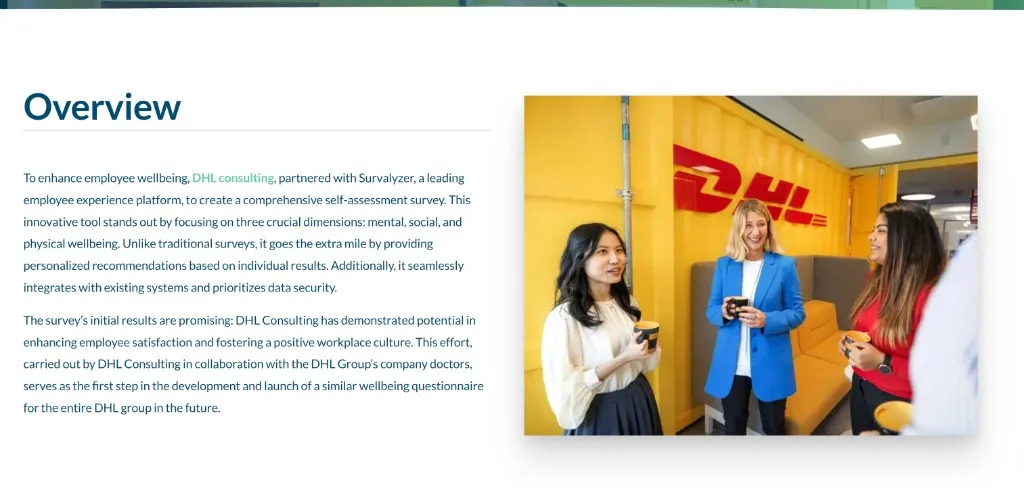 DHL Consulting × Survalyzer — overview strony case study