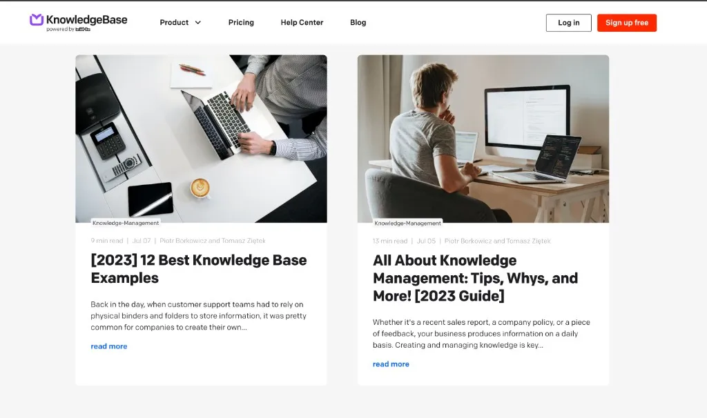 KnowledgeBase — blog z artykułami o knowledge management i SEO